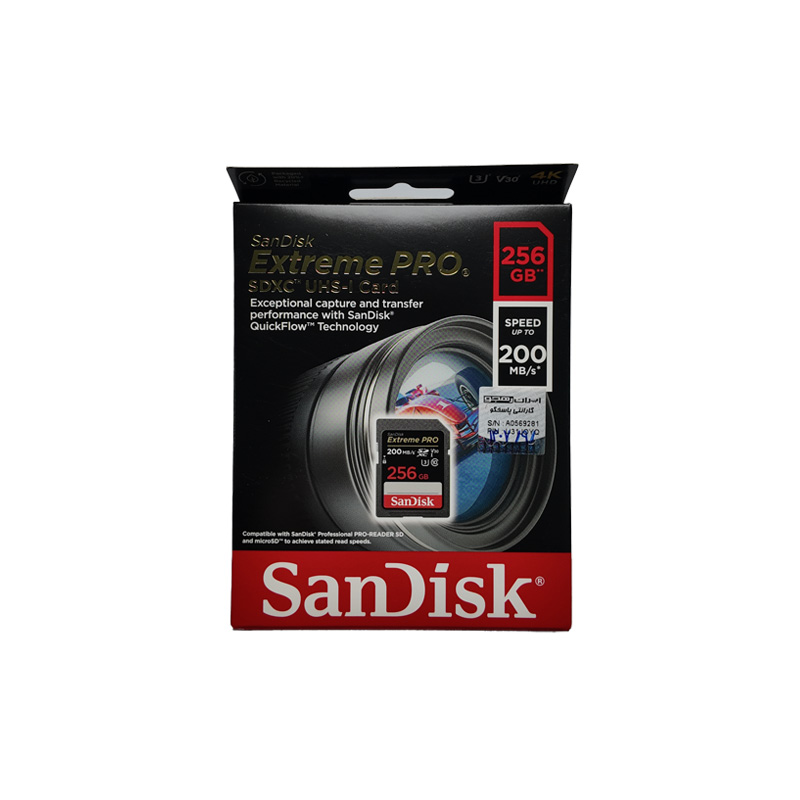 کارت حافظه SanDisk 256GB SD Extreme PRO