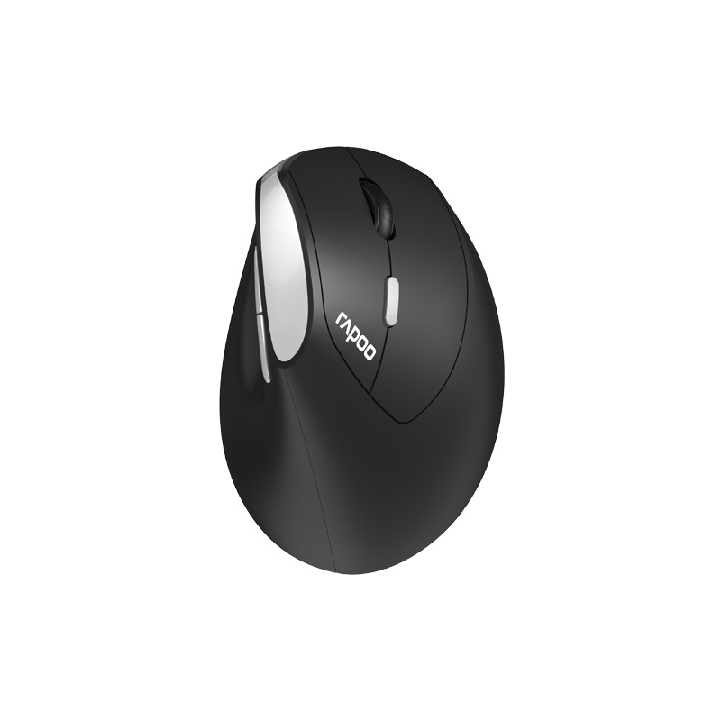 Rapoo EV250 Silent vertical wireless ergonomic mouse black front view
